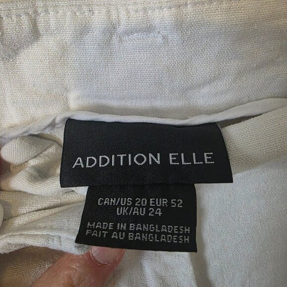 Addition Elle White Linen Blend Shorts size 20 - Picture 2 of 3